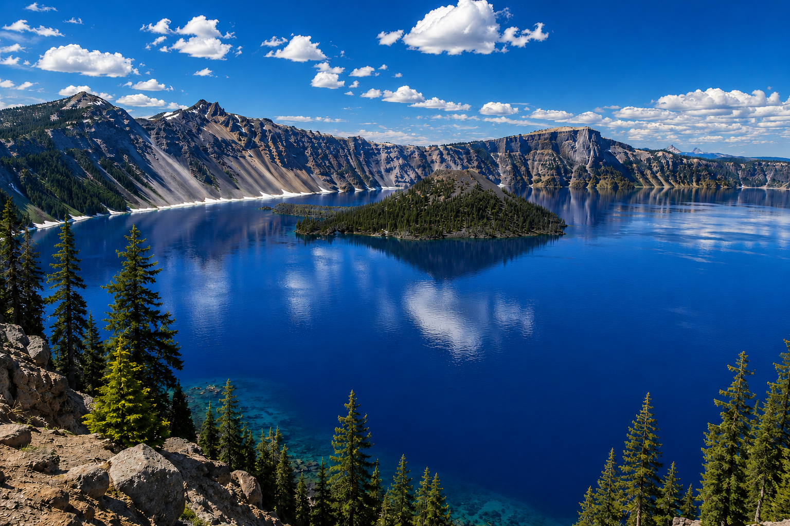 Lac volcanique de l'Oregon